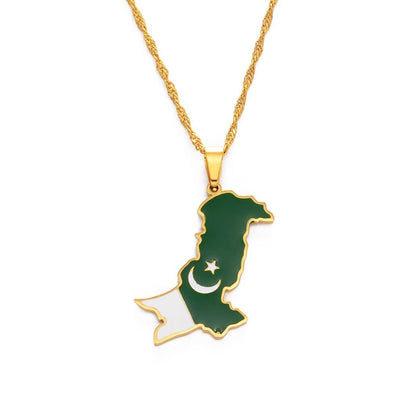 Collana bandiera Pakistan colore oro